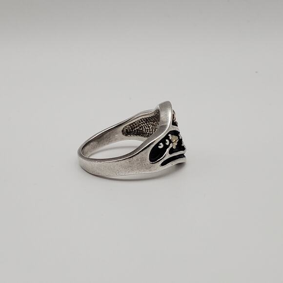 Black Hills Gold Sterling Silver 12K Grape Leaves Floral Band Ring Size 6.5 - Picture 7 of 12